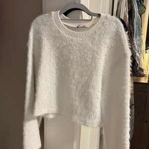 Zara Soft White Crew Neck Sweater